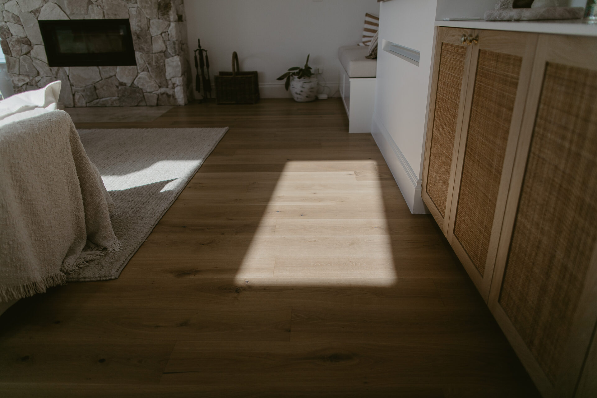 Sunlit living room with restored timber floors, Hunter Region